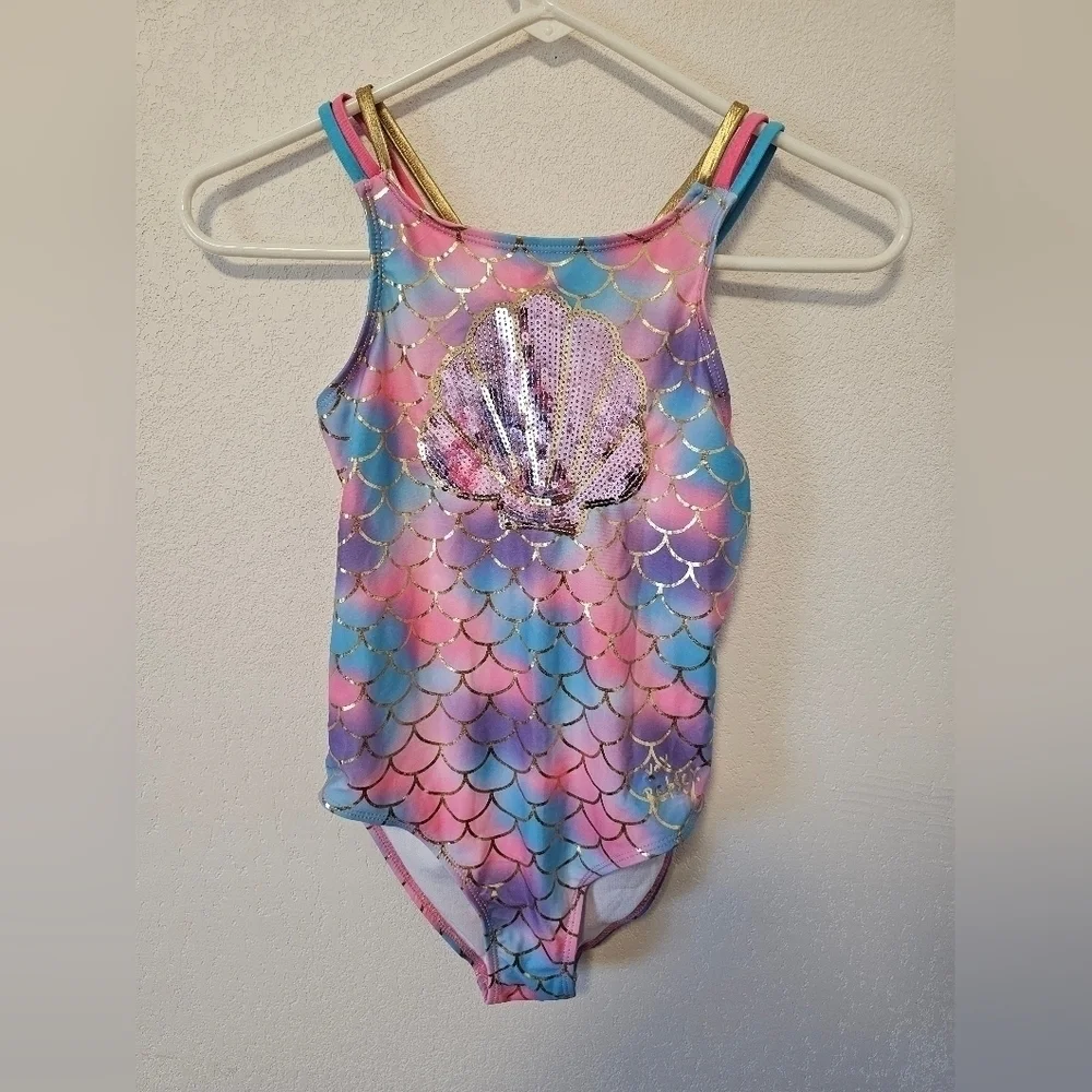 Betsey Johnson Youth Girls Mermaid One Piece Swimsuit Size Large 12 NWOT